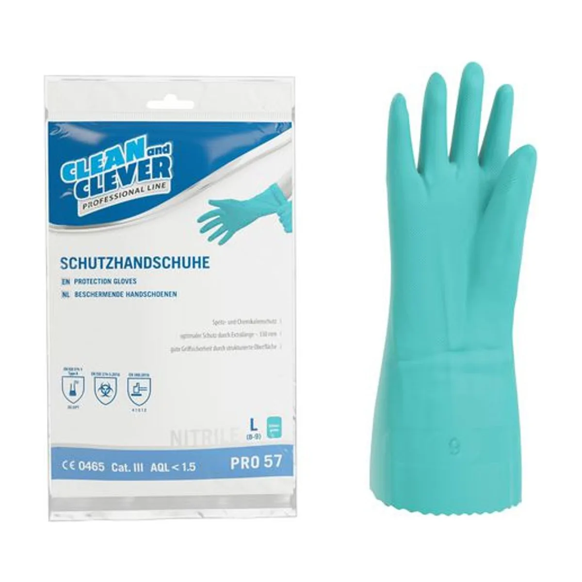 PRO57 Nitrilhandschuh Gr. L, 1 Paar – CLEAN and CLEVER PROFESSIONAL – Nitril