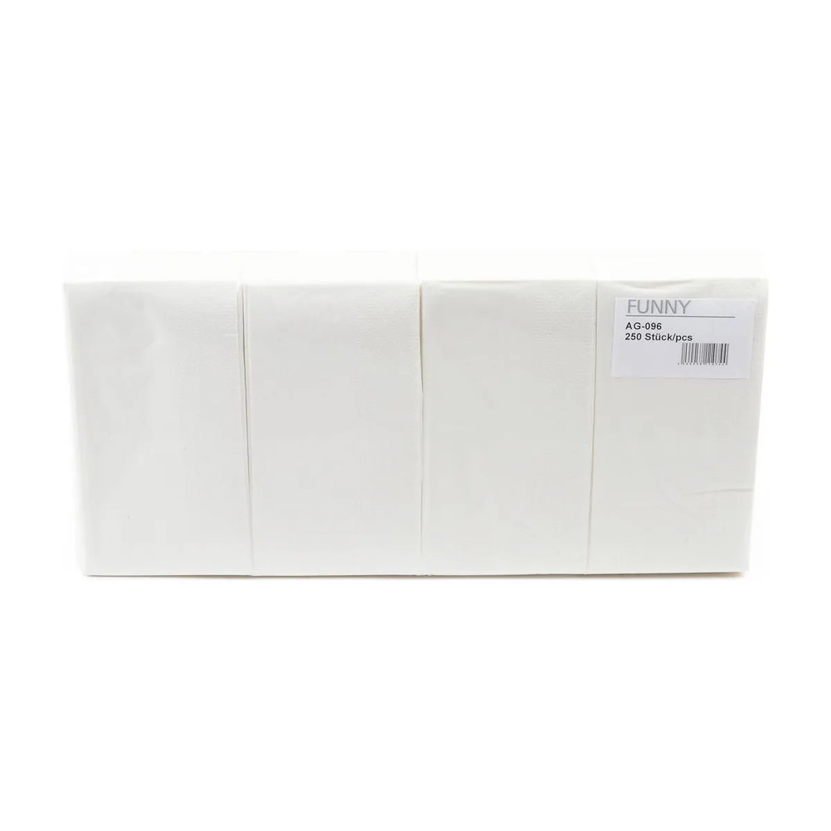 Funny Tafelserviette, Buchfalz, hochweiß, 2lagig, 33x33cm – FUNNY – Servietten weiß
