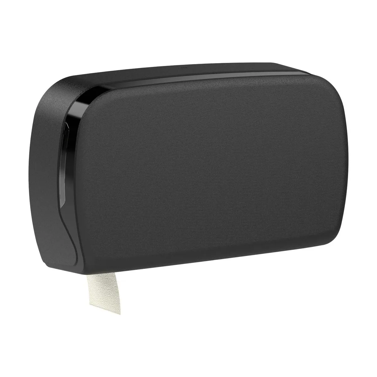 Maxi Jumbo Toilettenpapierspender, für 2 Rollen, schwarz matt, für Rollen bis Ø23 cm – SemyTop – Toilettenpapierspender