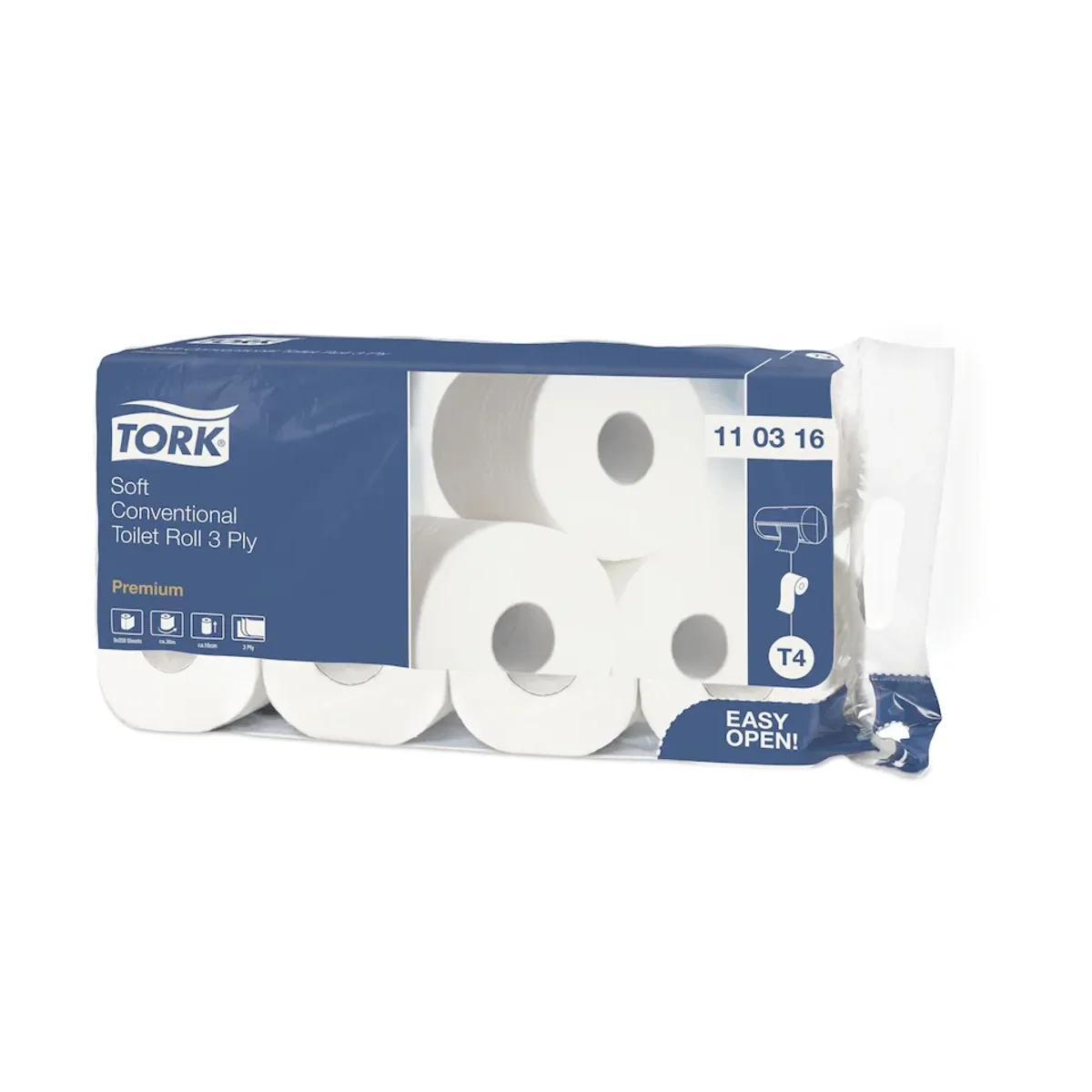 TORK - Toilettenpapier Premium – 3-lagig - 250 Blatt – Tork – Kleinrollen