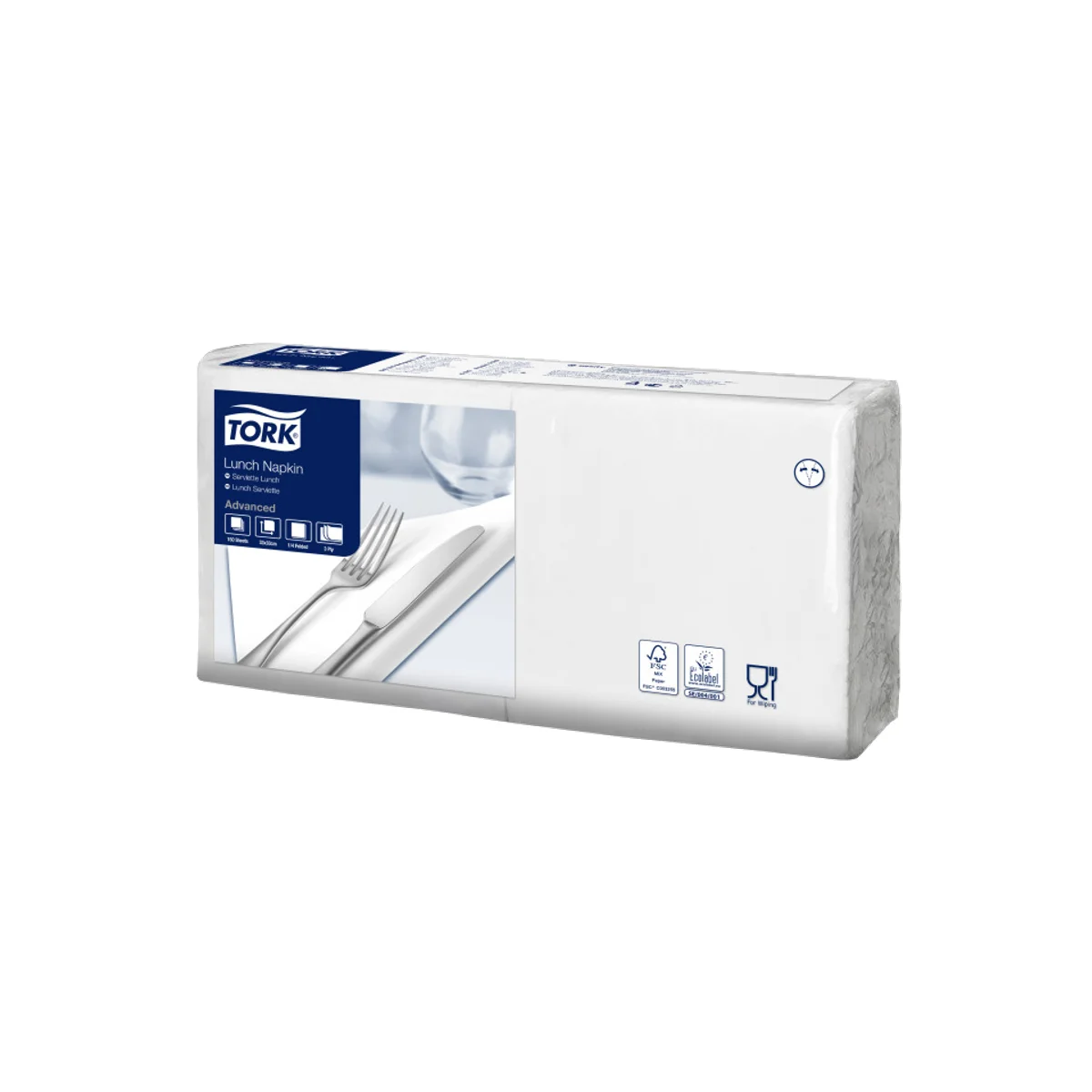 Tork Soft Lunchservietten Weiß, ca. 33x33 - 1/4 Falz - 3 lagig - 150 Stk – Tork – Lunchservietten