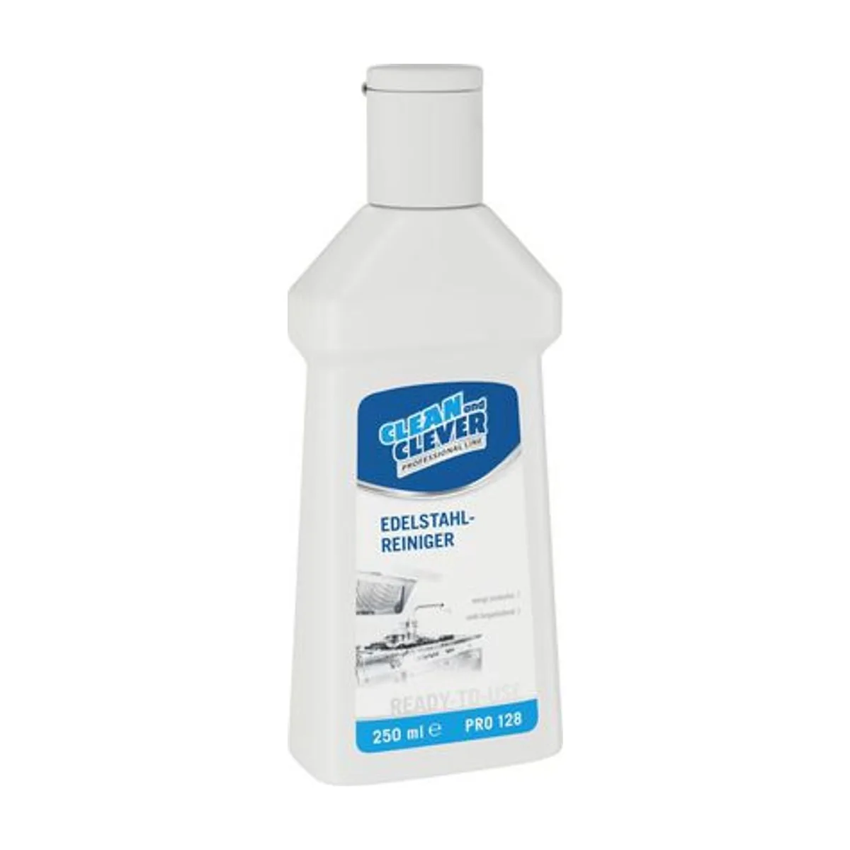 PRO128 Edelstahlreiniger, 250 ml – CLEAN and CLEVER PROFESSIONAL – Edelstahlreiniger