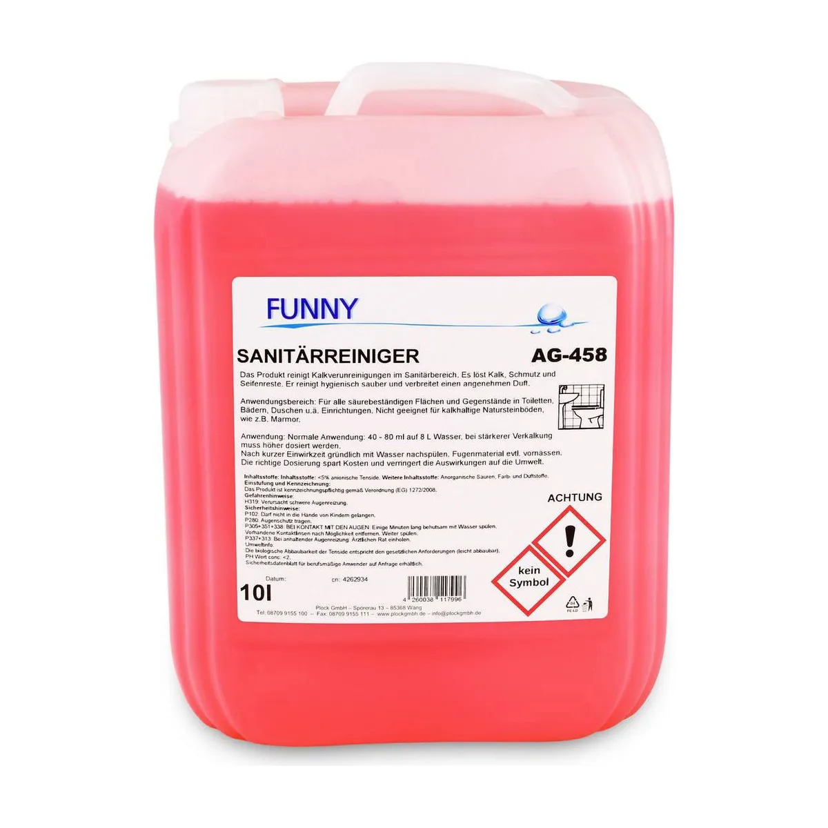 Funny Sanitärreiniger, 10 Liter, kalklösend – FUNNY – Sanitärreiniger