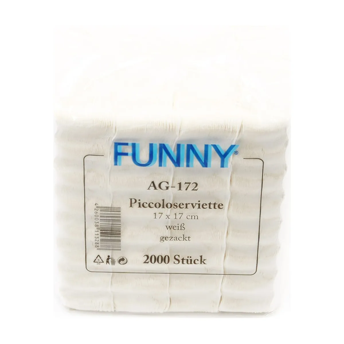 Funny Piccoloserviette, Zellstoff, hochweiß, 1lagig – FUNNY – Servietten weiß