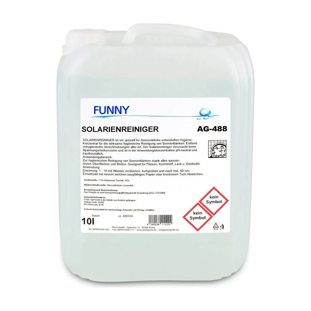 AG-488 Funny Solarienreiniger, 10 Liter – FUNNY – Spezialreiniger