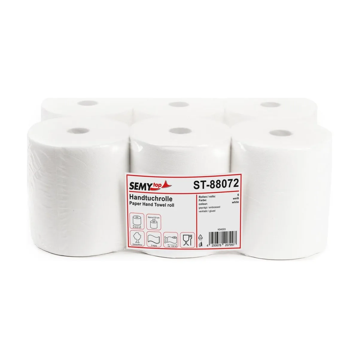 Semytop Handtuchrolle, 2-lagig, 6 Rollen – SemyTop – Autocut-Rollen