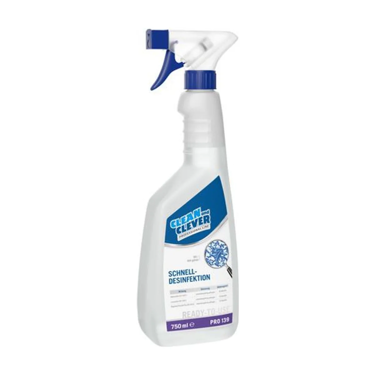 PRO139 Schnelldesinfektion, 750 ml – CLEAN and CLEVER PROFESSIONAL – Schnelldesinfektion