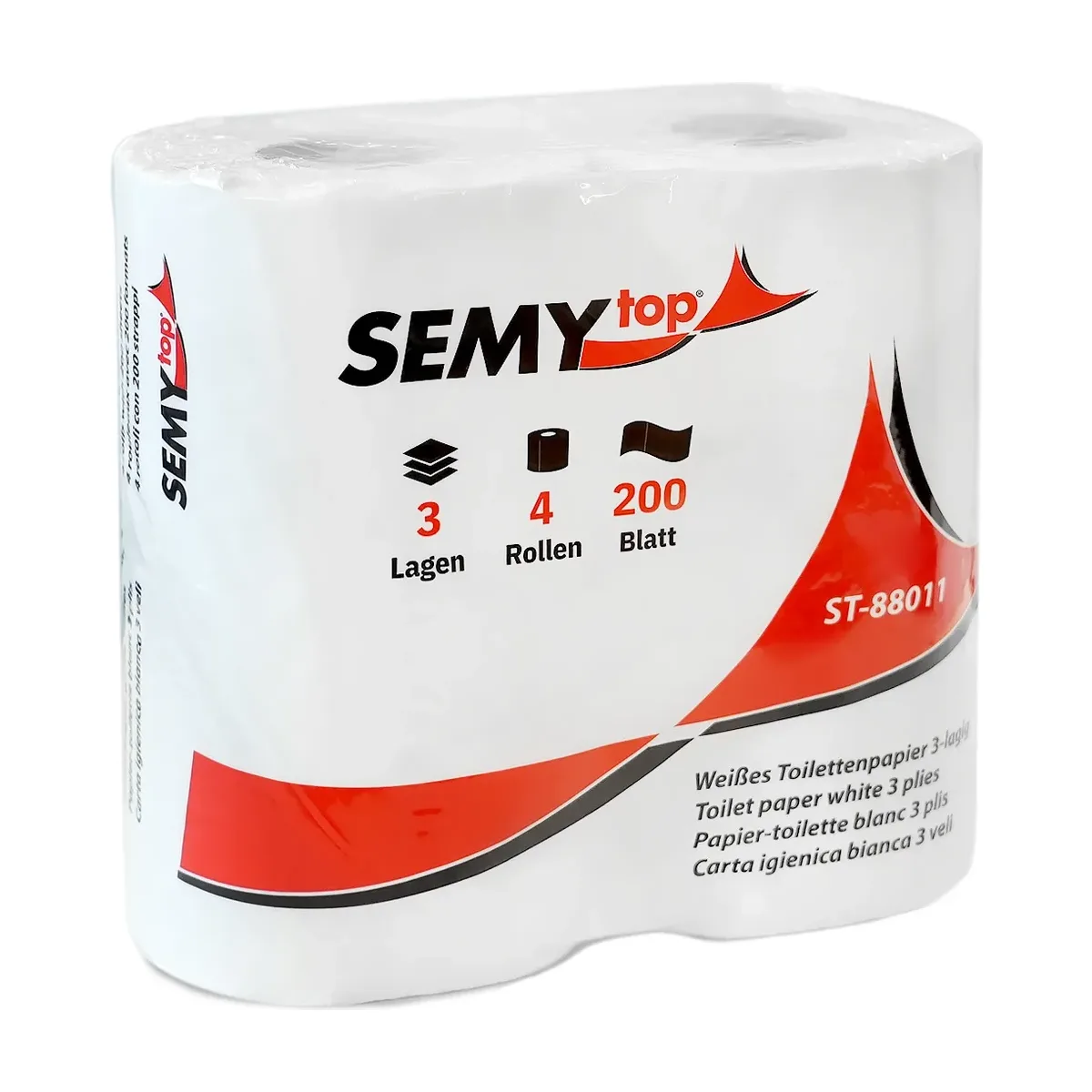 SemyTop Toilettenpapier, 3-lagig, 200 Blatt Kleinrolle – SemyTop – Kleinrollen