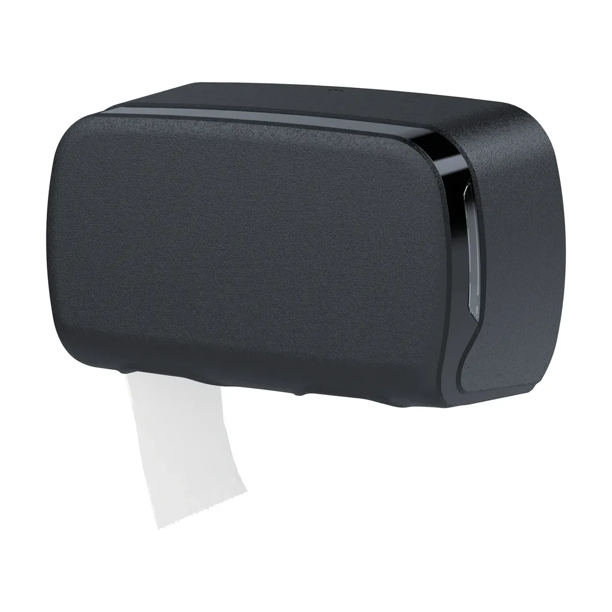 Toilettenpapierspender für 2 kernlose Rollen bis 13,5 cm,schwarz matt – SemyTop – Toilettenpapierspender