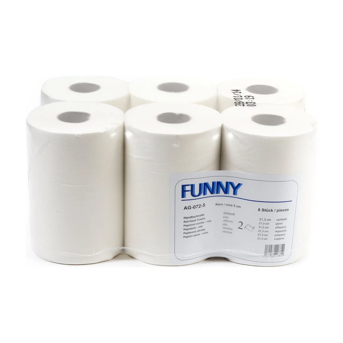 Funny Handtuchrolle 2-lagig, Zellstoff, 6 Rollen, geprägt – FUNNY – Autocut-Rollen