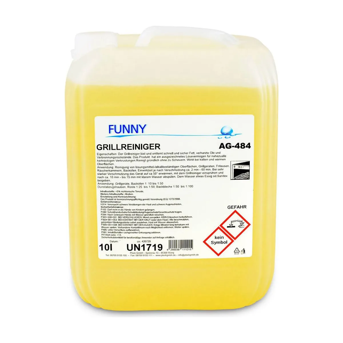 Funny Grillreiniger, löst hartnäckige Verkrustungen, 10 Liter – FUNNY – Küche & Geschirr