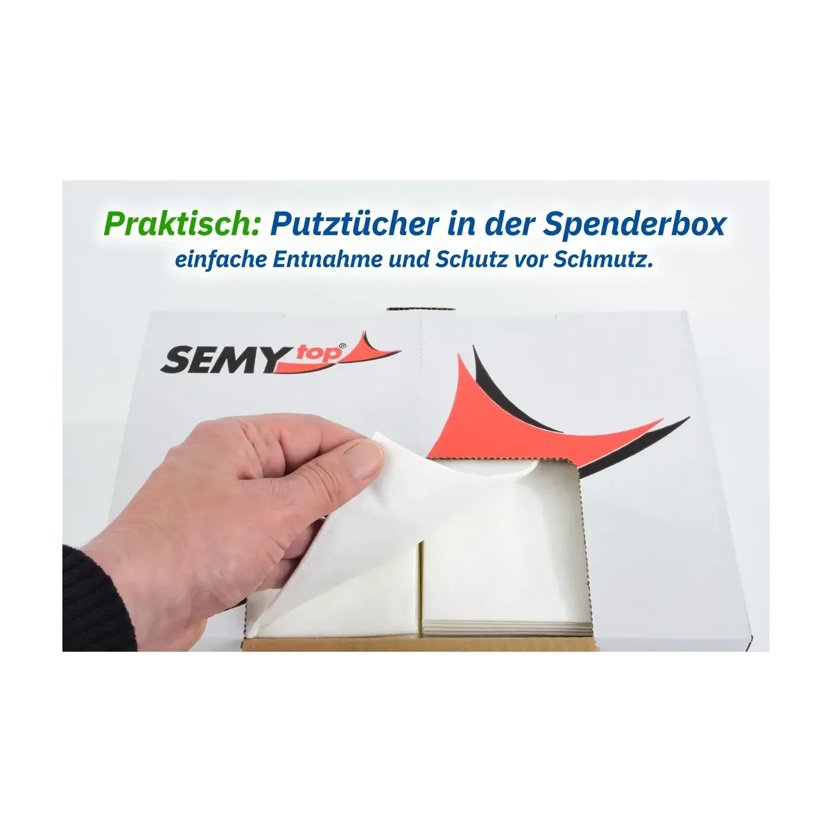 SemyTop Semy Pulp Tuch in Spenderbox, 29x38cm, weiß - 6 x 70 Tücher – SemyTop – Allzwecktücher