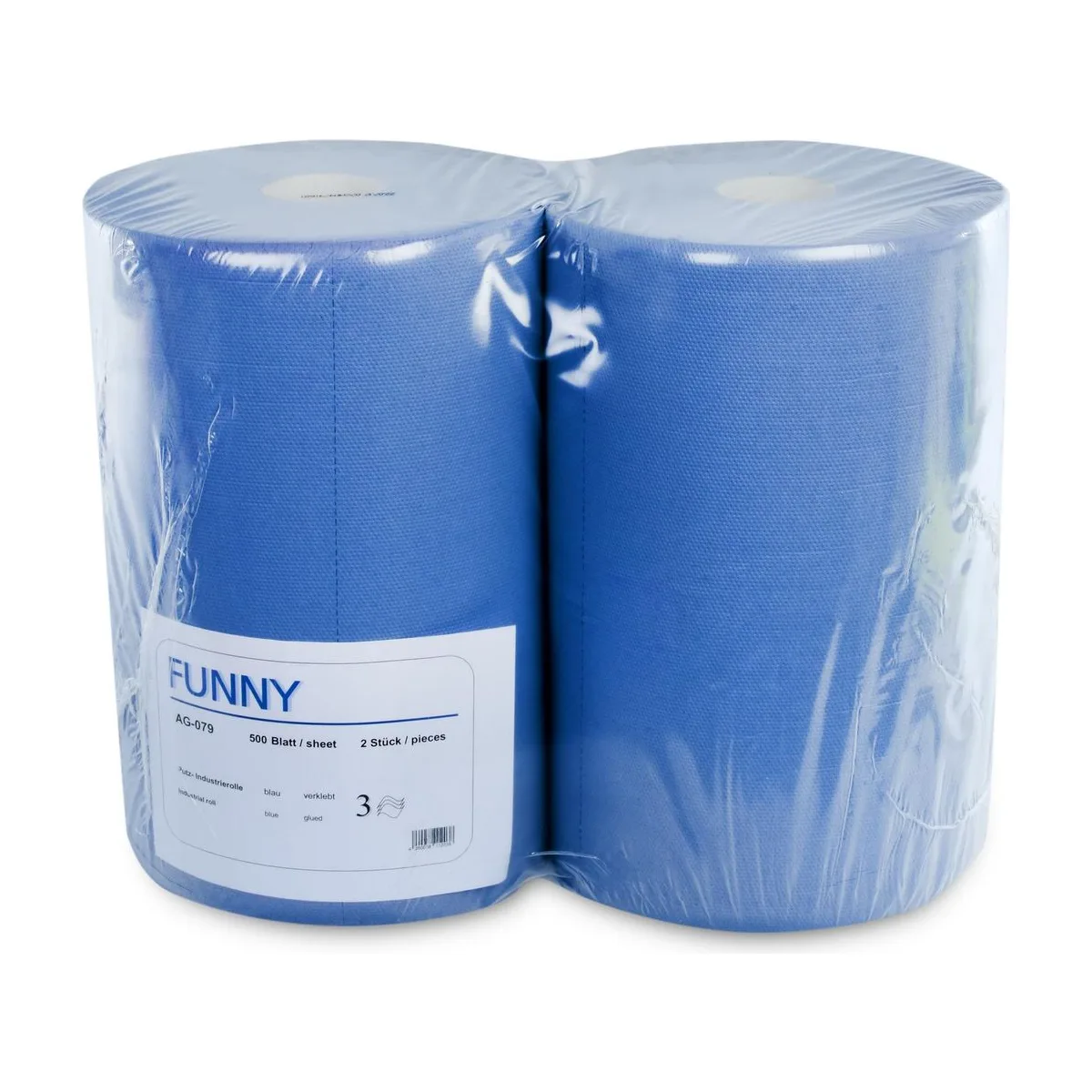 Funny Industriepapierrolle, 3-lagig, Recycling, geprägt – FUNNY – Industriepapierrollen