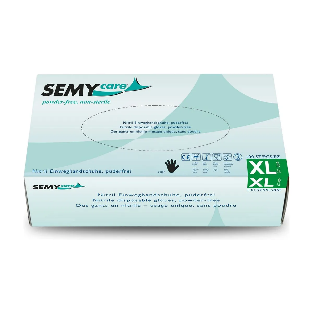Nitril-Einweghandschuhe, schwarz, XL – SemyCare – Nitril