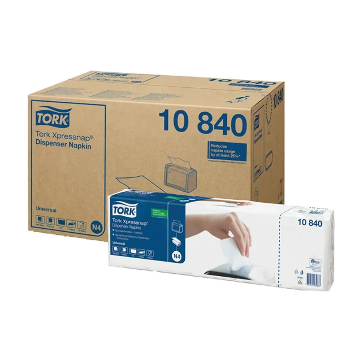 Tork Xpressnap Spenderserviette Weiß N4, 1-lagig – 8 × 1125 Servietten