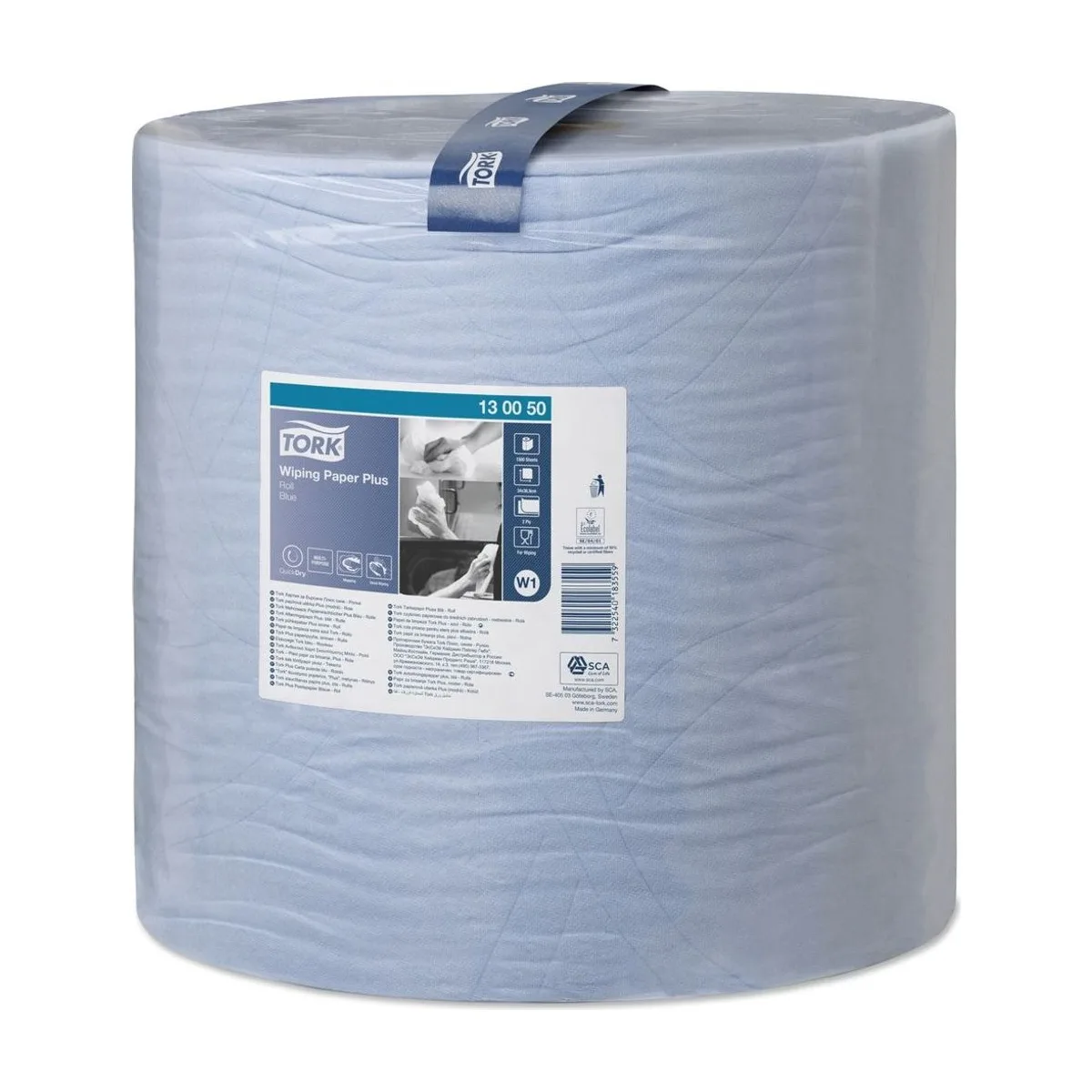 Tork Starke Mehrzweck-Papierwischtücher Blau W1 – Karton à 1 Rollen