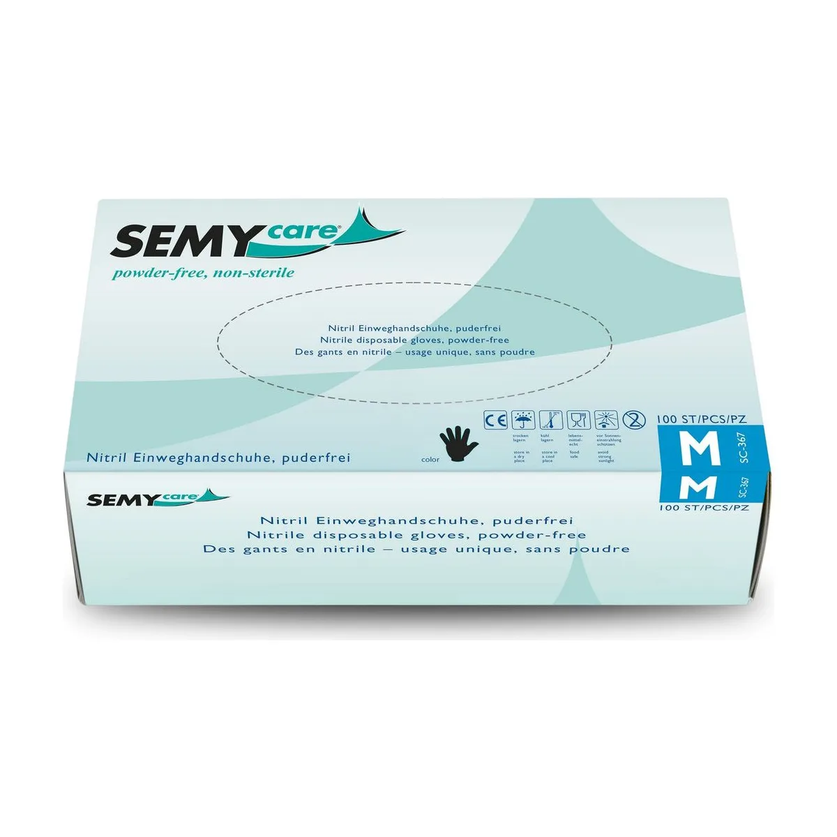 Nitril-Einweghandschuhe, schwarz, M – SemyCare – Nitril