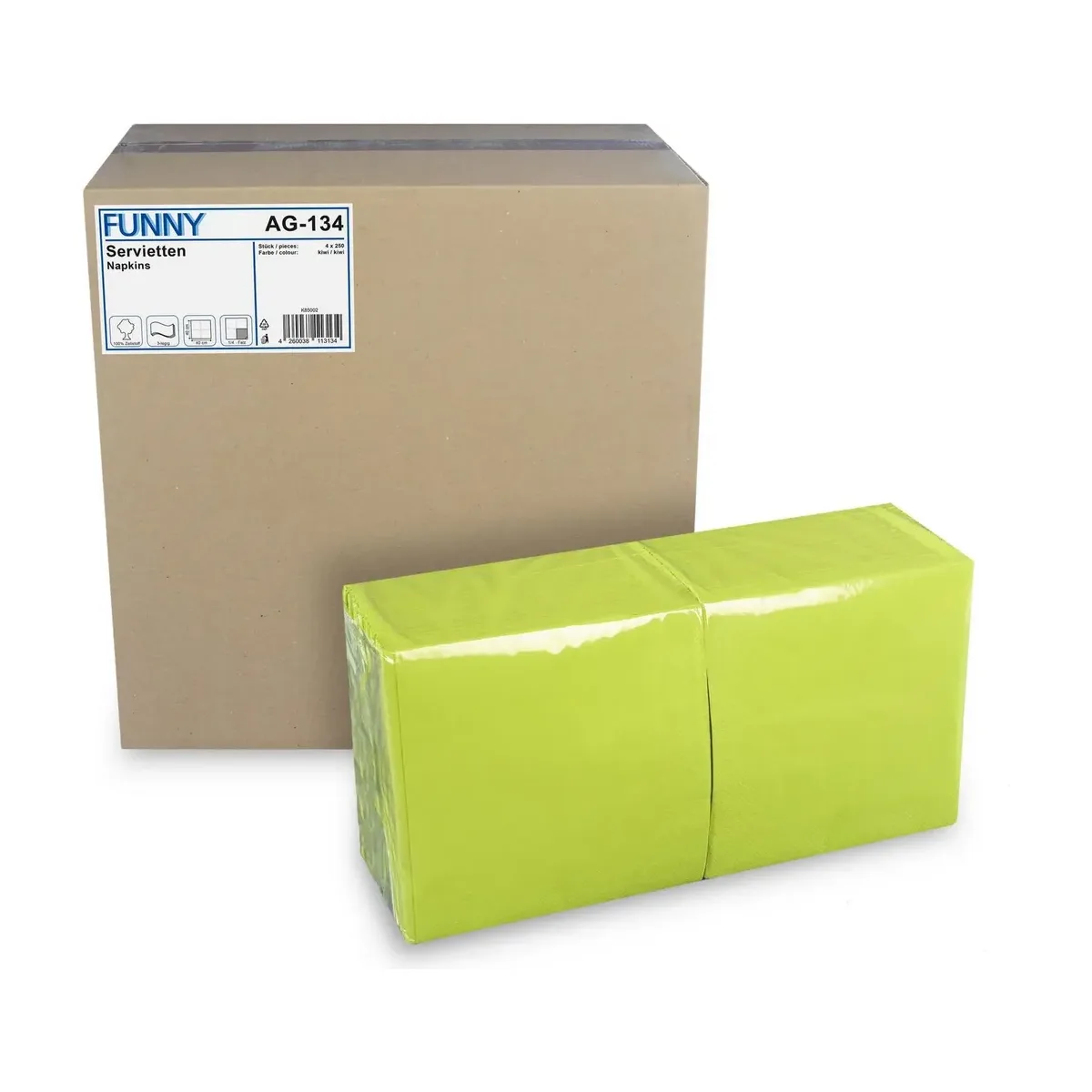 Funny Tafelserviette farbig - Kiwi - 4 x 250 Stück – Funny – Servietten farbig