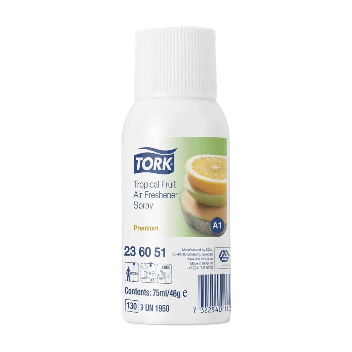 Tork Lufterfrischer Spray mit tropischem Fruchtduft A1 – 75 ml – Transparent