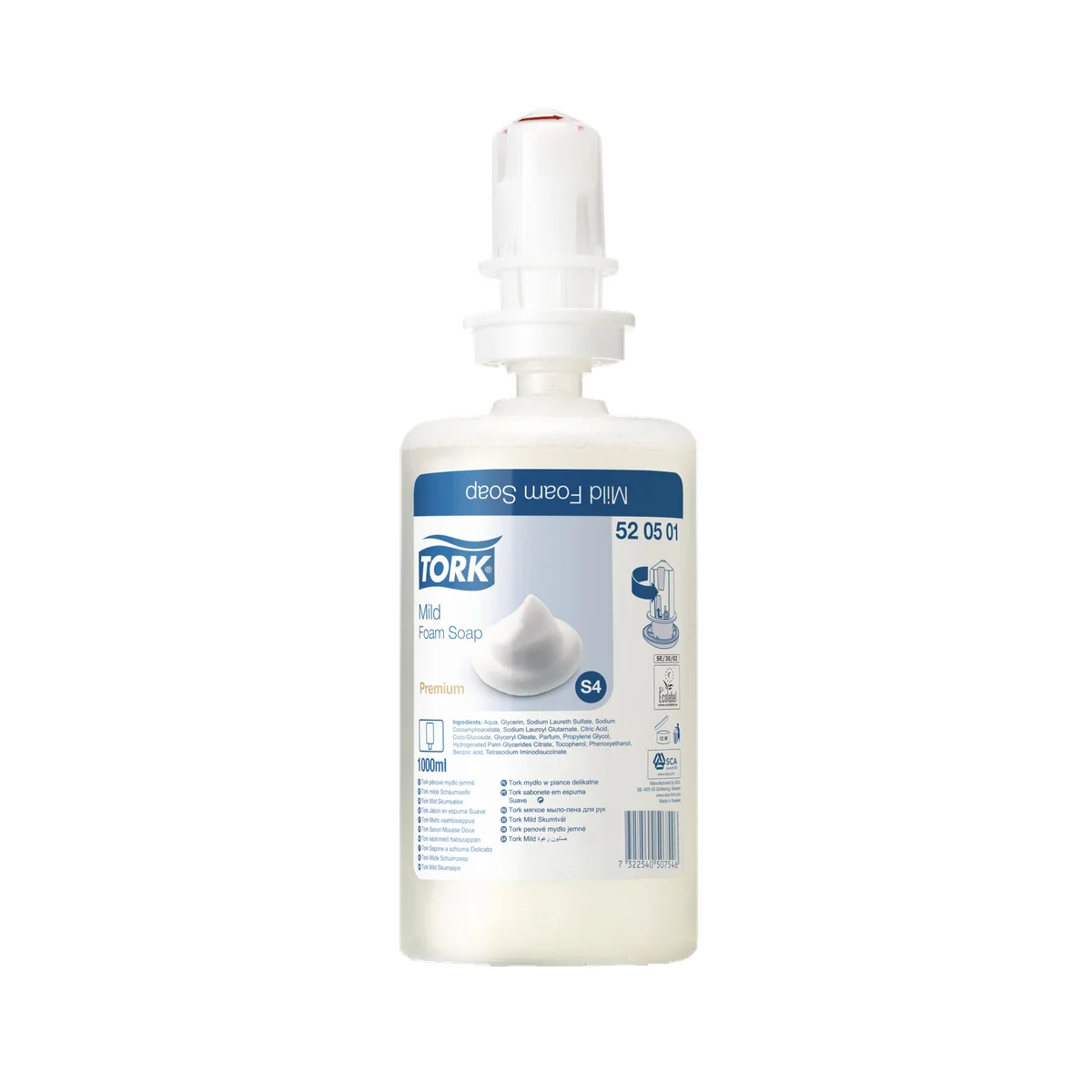 Tork Mild Duftende Hand Schaumseife S4 – 1 Liter (Karton à 6 Flaschen) – Tork – Schaumseife