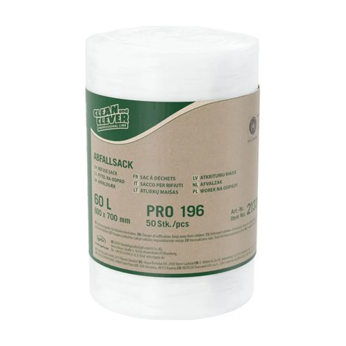 PRO196 Abfallsack 60 l – CLEAN and CLEVER PROFESSIONAL – Müllsäcke