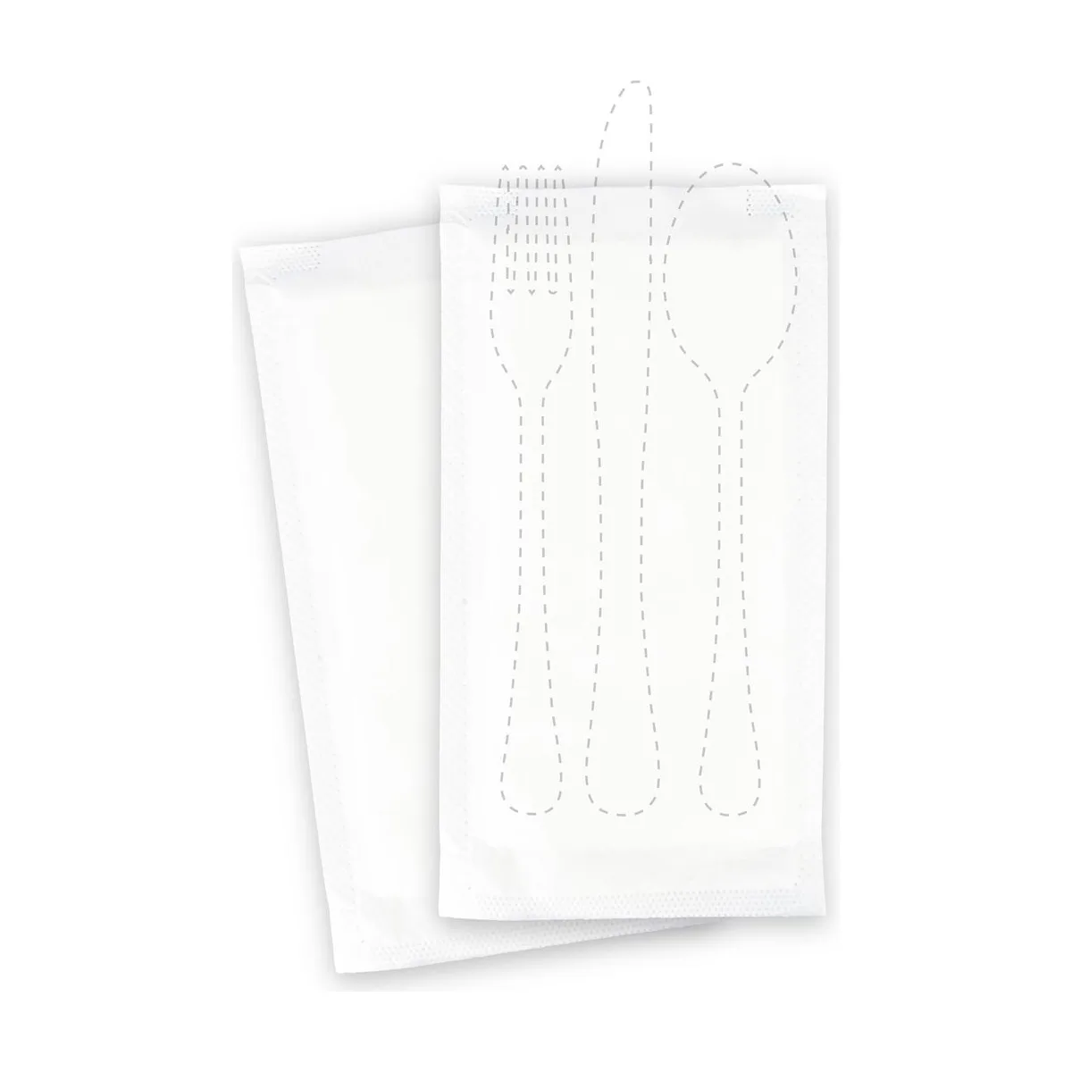 SemyTop Bestecktaschen mit weißer Serviette, 1/8-Falz, 38 x 38 cm, 500 Stück – SemyTop – Servietten weiß