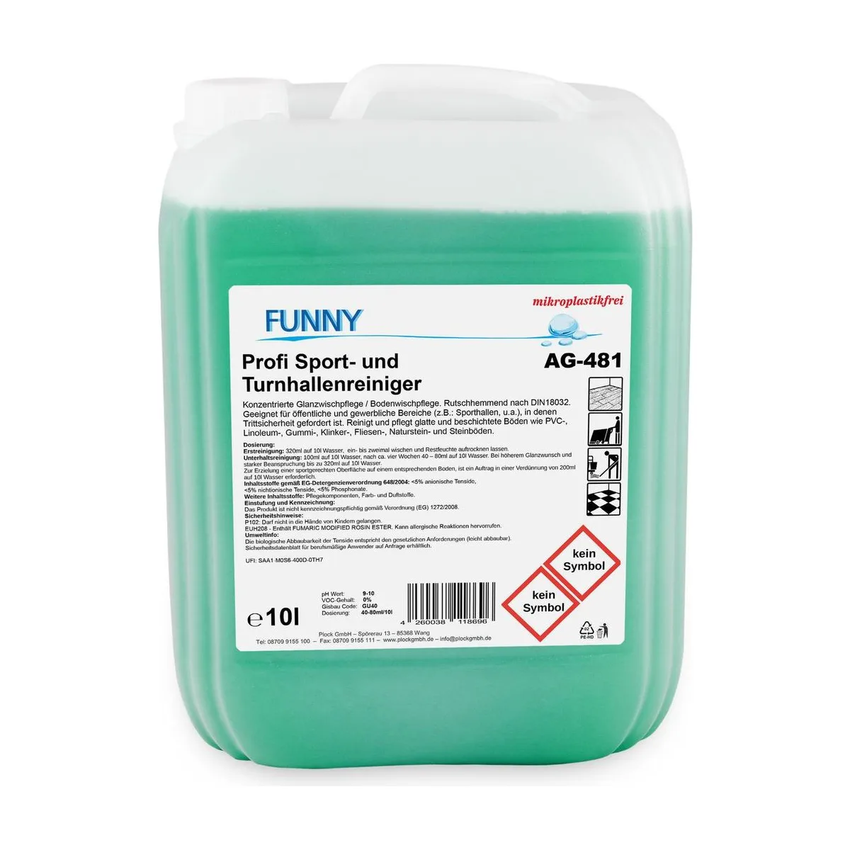 Funny Profi Sport- und Turnhallenreiniger, 10 Liter – FUNNY – Bodenreiniger