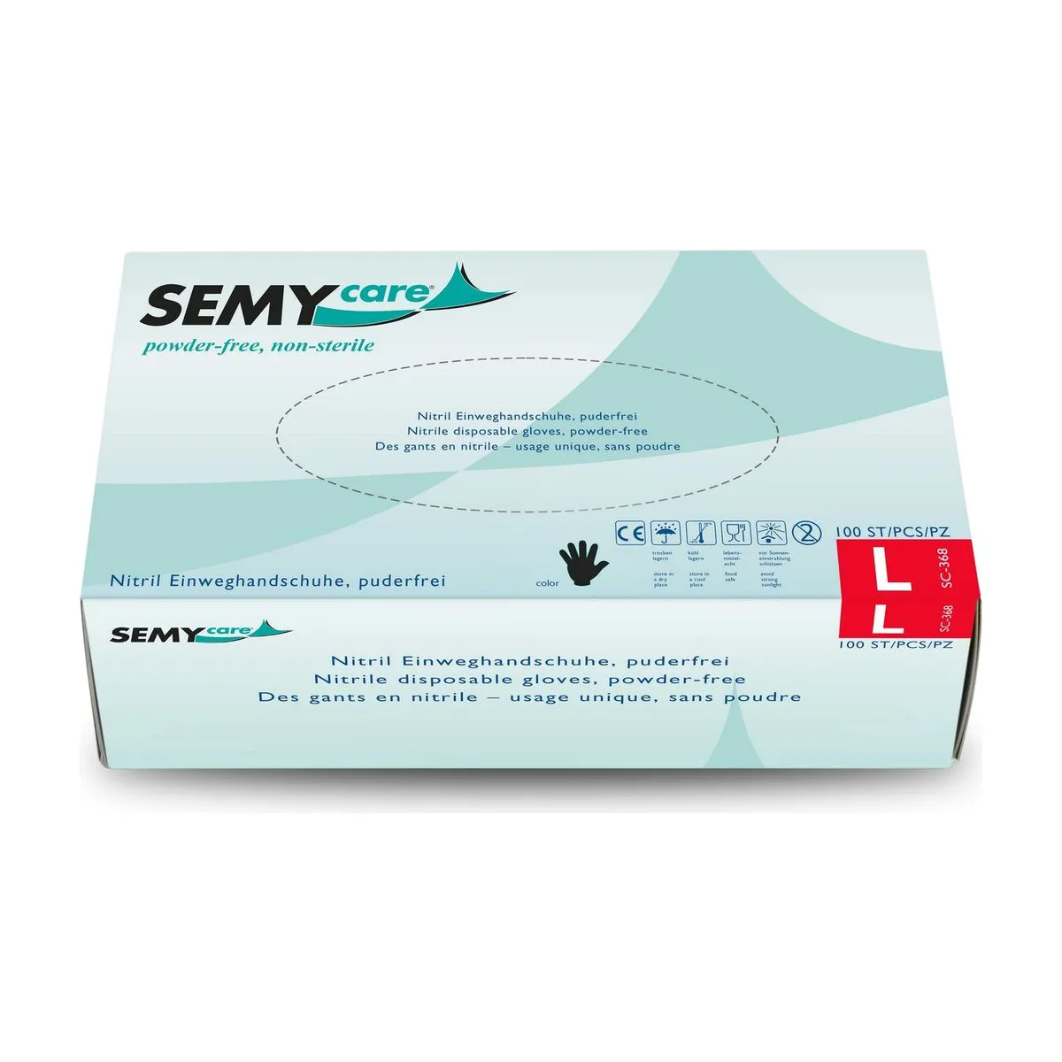 Nitril-Einweghandschuhe, schwarz, L – SemyCare – Nitril