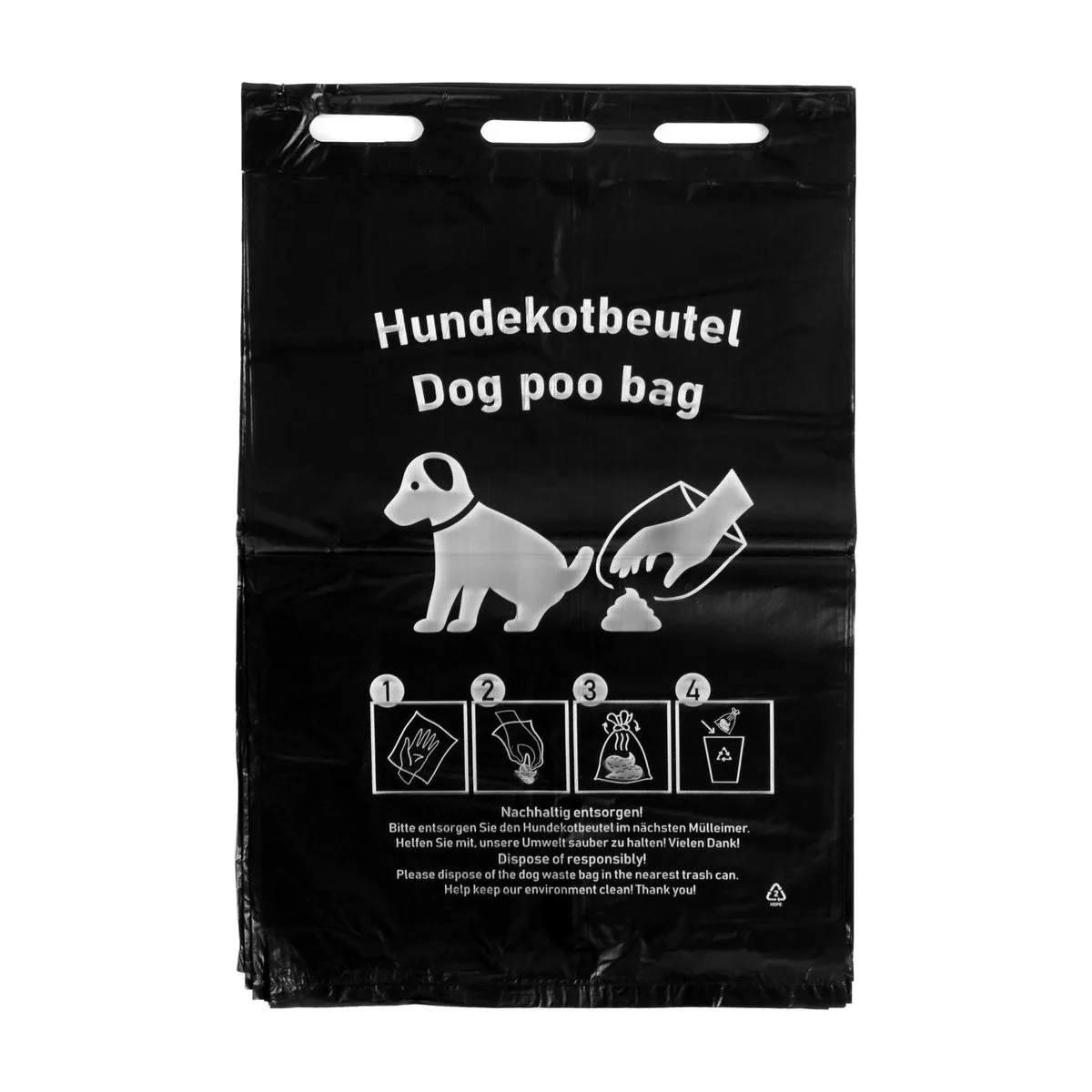 HDPE Hundekotbeutel, schwarz, mit Druck, 2.000 Stück – SemyTop – Müllbeutel