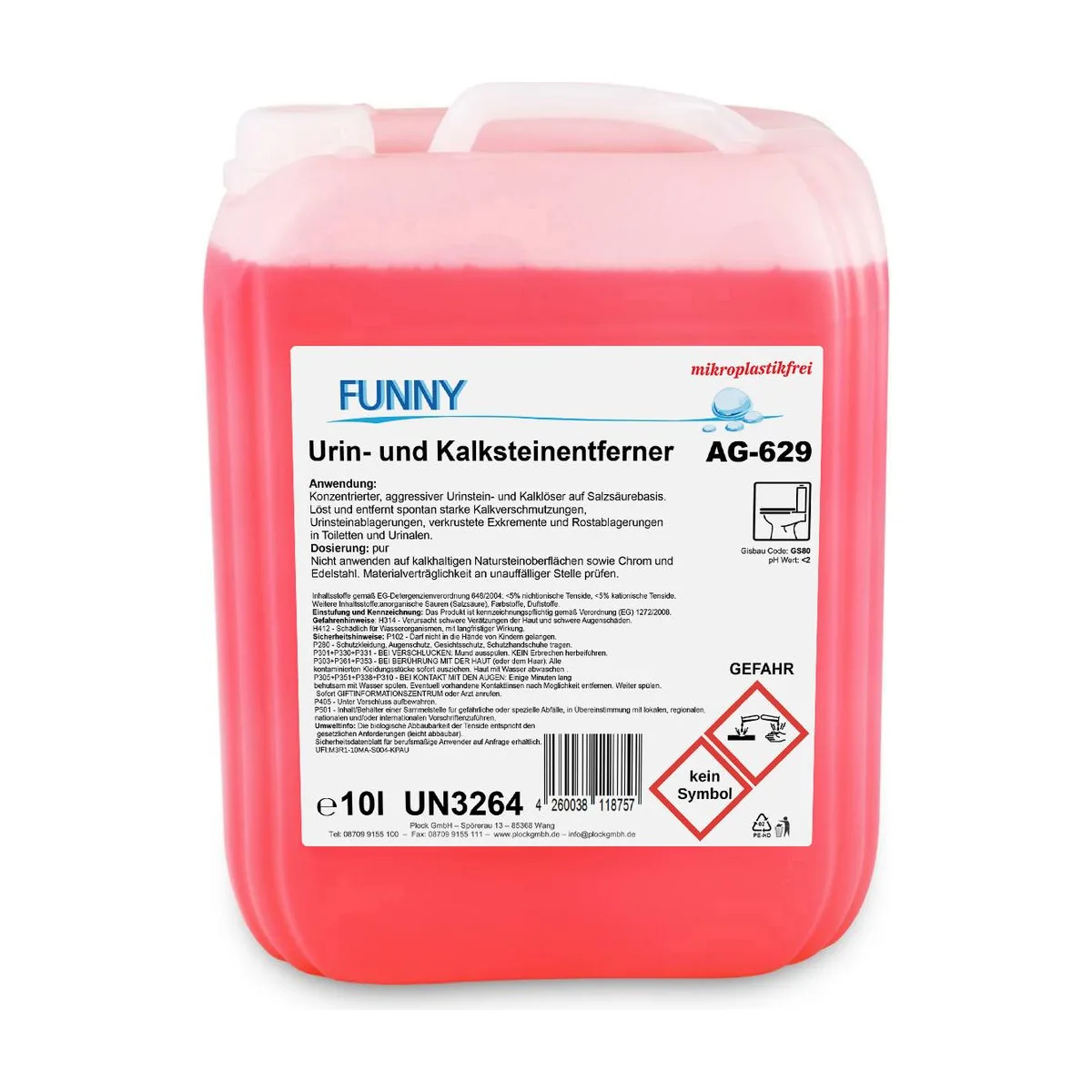Funny Urin- und Kalksteinentferner, 10 Liter – FUNNY – Sanitärreiniger