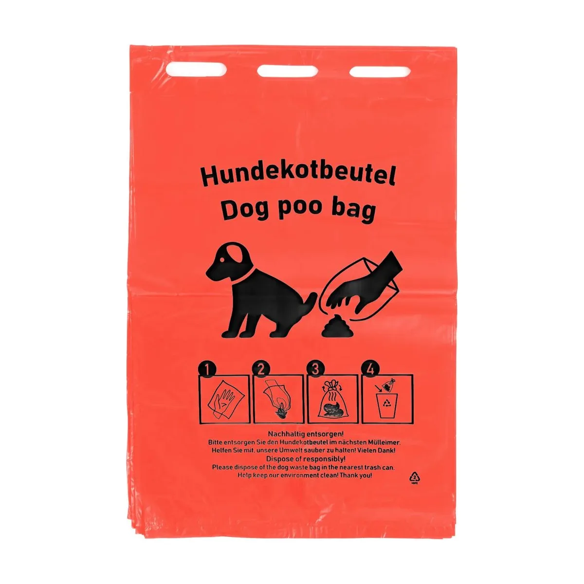 HDPE Hundekotbeutel, rot, mit Druck, 2.000 Stück – SemyTop – Müllbeutel