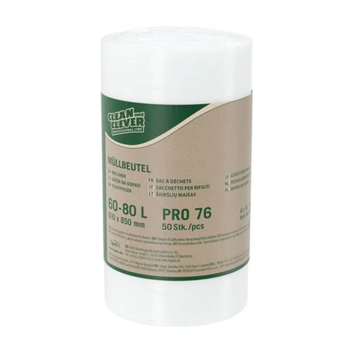 PRO73 Müllbeutel 60-80 l – CLEAN and CLEVER PROFESSIONAL – Müllsäcke