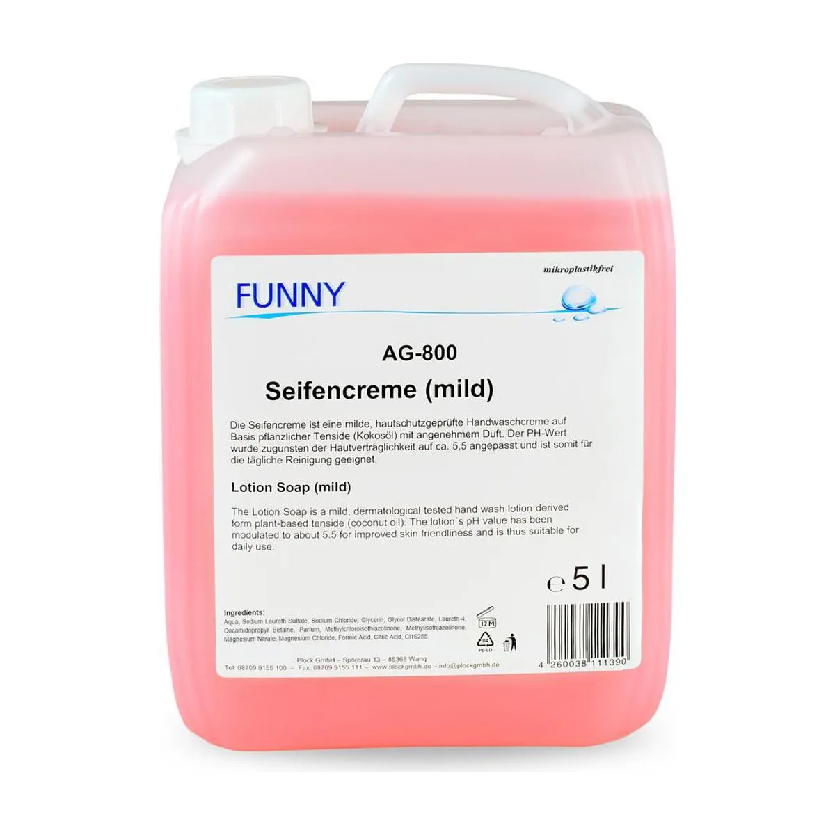 Funny Seifencreme, rosa, 5 Liter – FUNNY – Flüssigseife