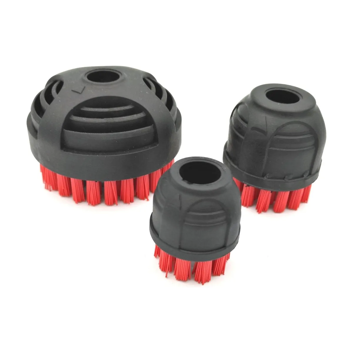 Rotes Kit: 3 Rundbürsten Polyester D28/40/65 + Tuch – Ghibli & Wirbel – Maschinenzubehör