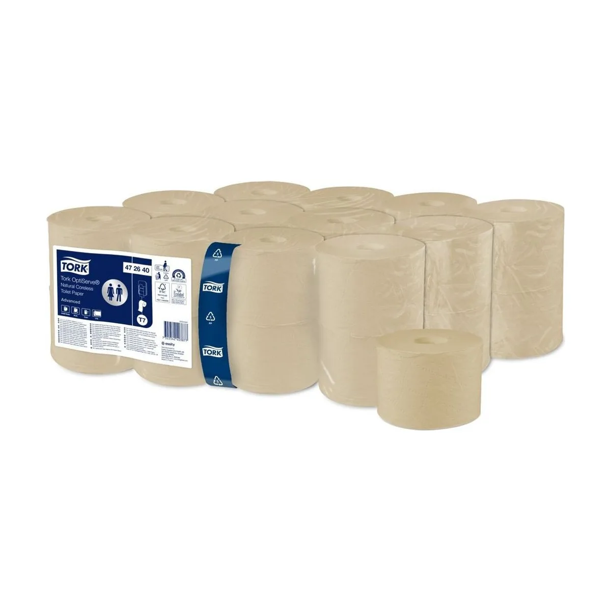 Tork OptiServe Hülsenloses Toilettenpapier Natur T7 – Karton à 24 Rollen