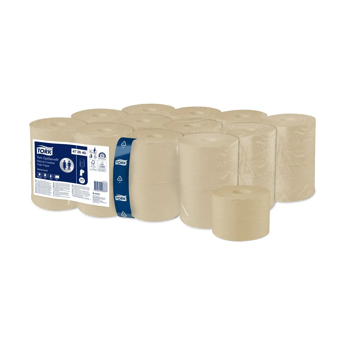 Tork OptiServe Hülsenloses Toilettenpapier Natur T7 – Karton à 24 Rollen – Tork – Hülsenloses Toilettenpapier