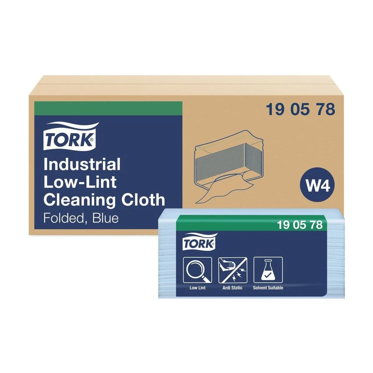 Tork Fusselarme Industrie Reinigungstücher Blau W4 – Karton à 5 Packungen