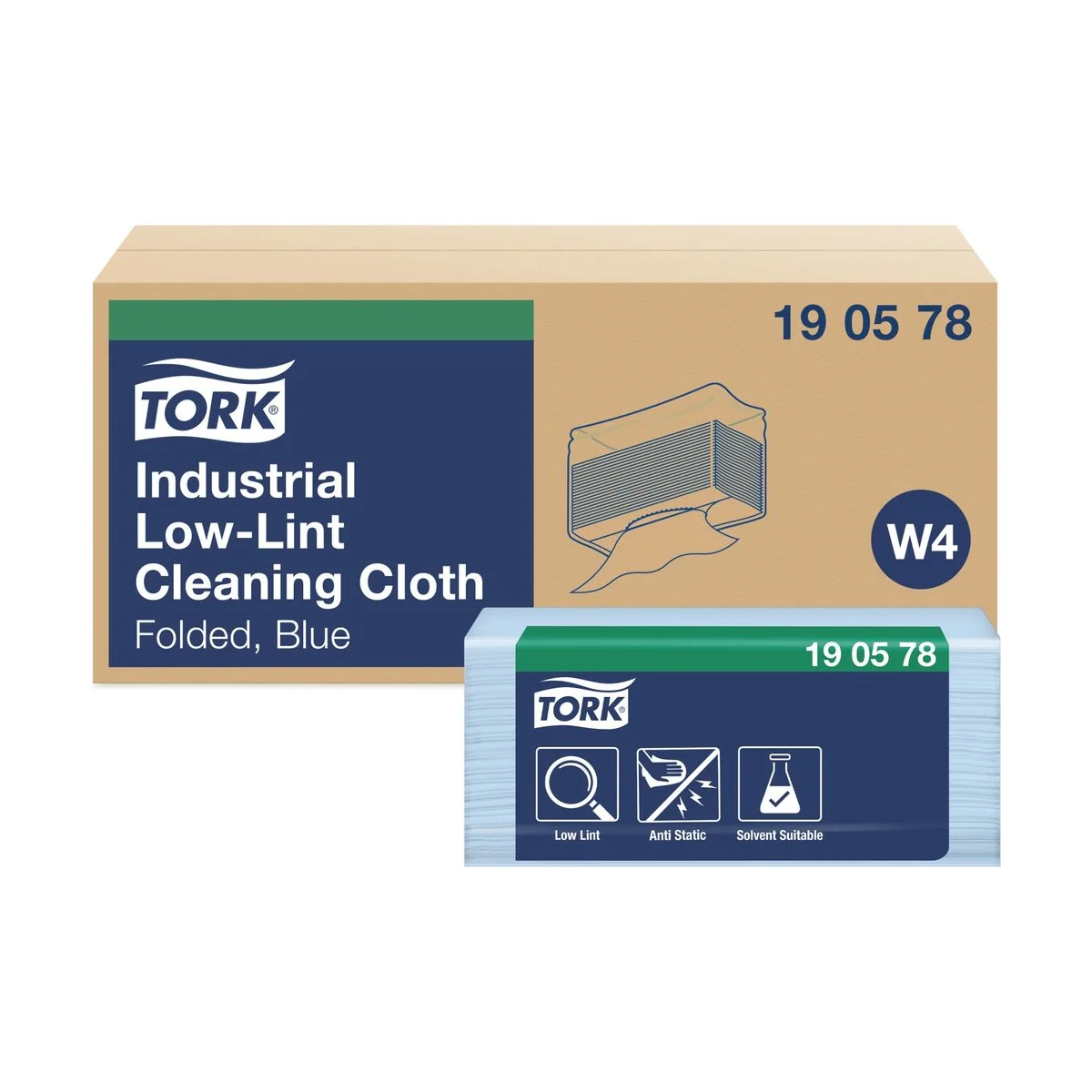 Tork Fusselarme Industrie Reinigungstücher Blau W4 – Karton à 5 Packungen – Tork – Reinigungstücher