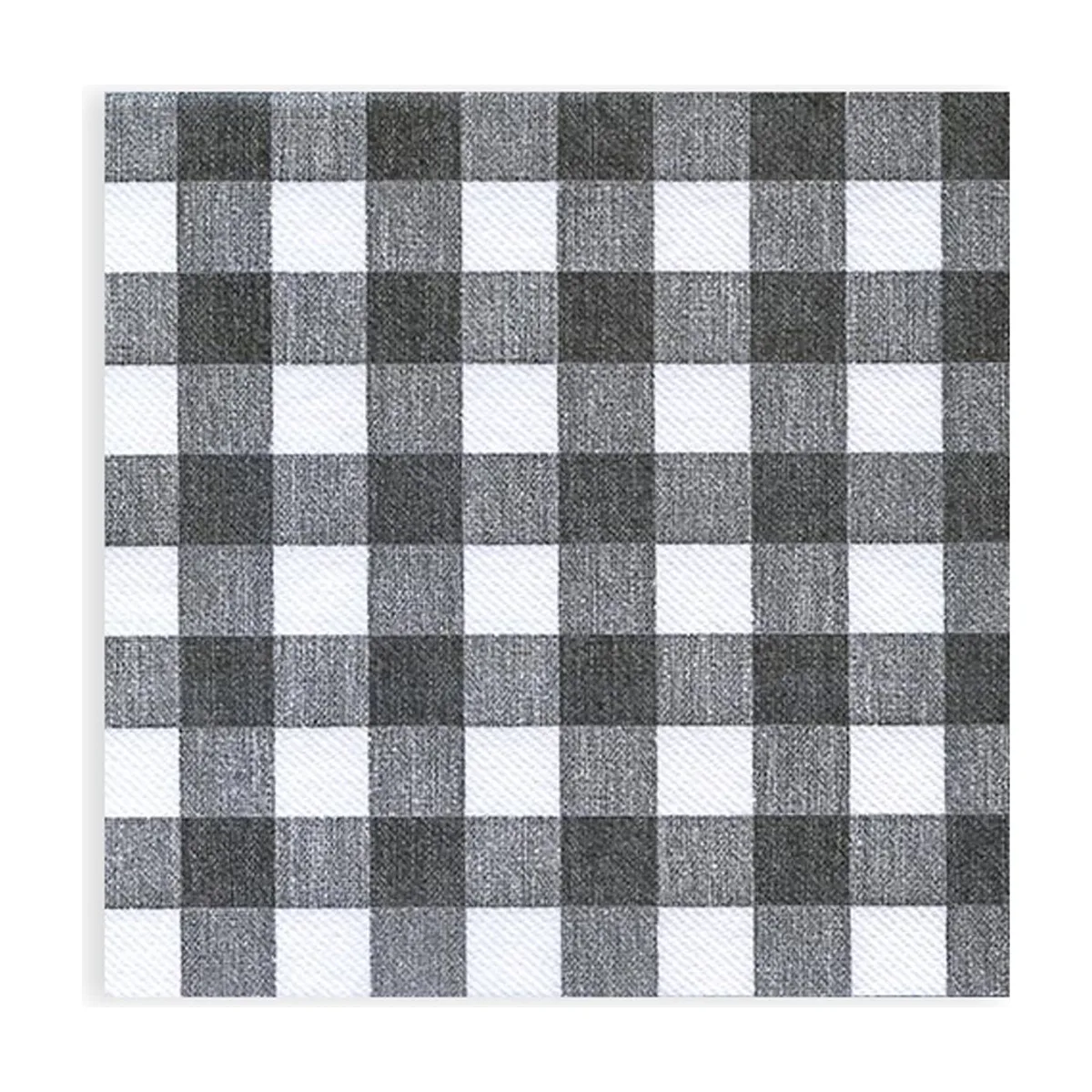 Airlaid Motivserviette, kariert grau, 40x40cm, 800 Stück – SemyTop – Motivservietten