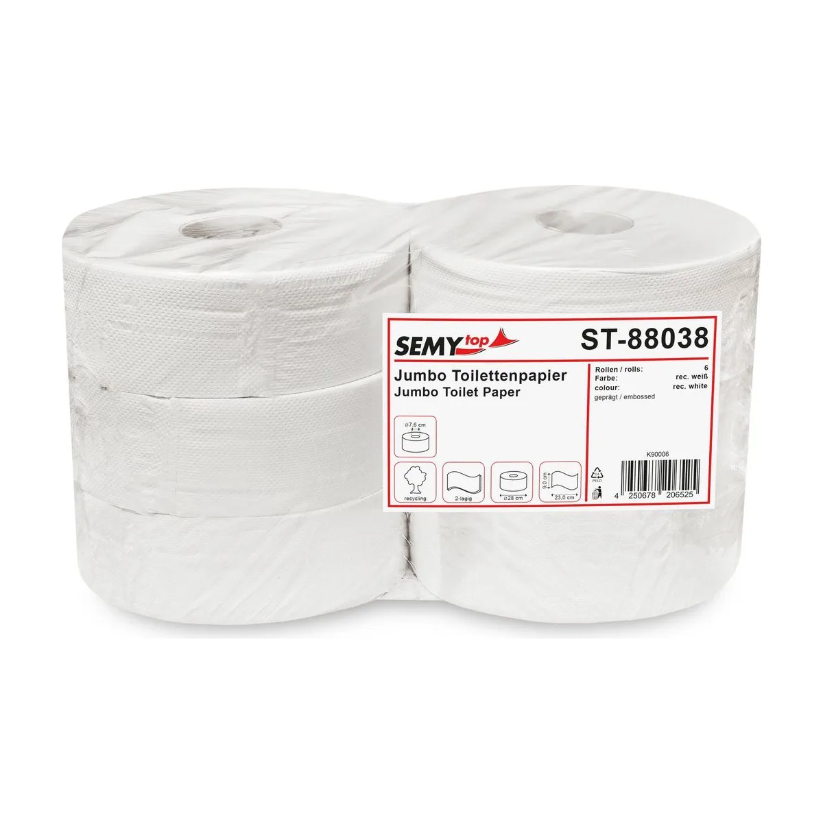 SemyTop Jumbo-Toilettenpapier, 2-lagig, Recycling – SemyTop – Jumbo-Toilettenpapier