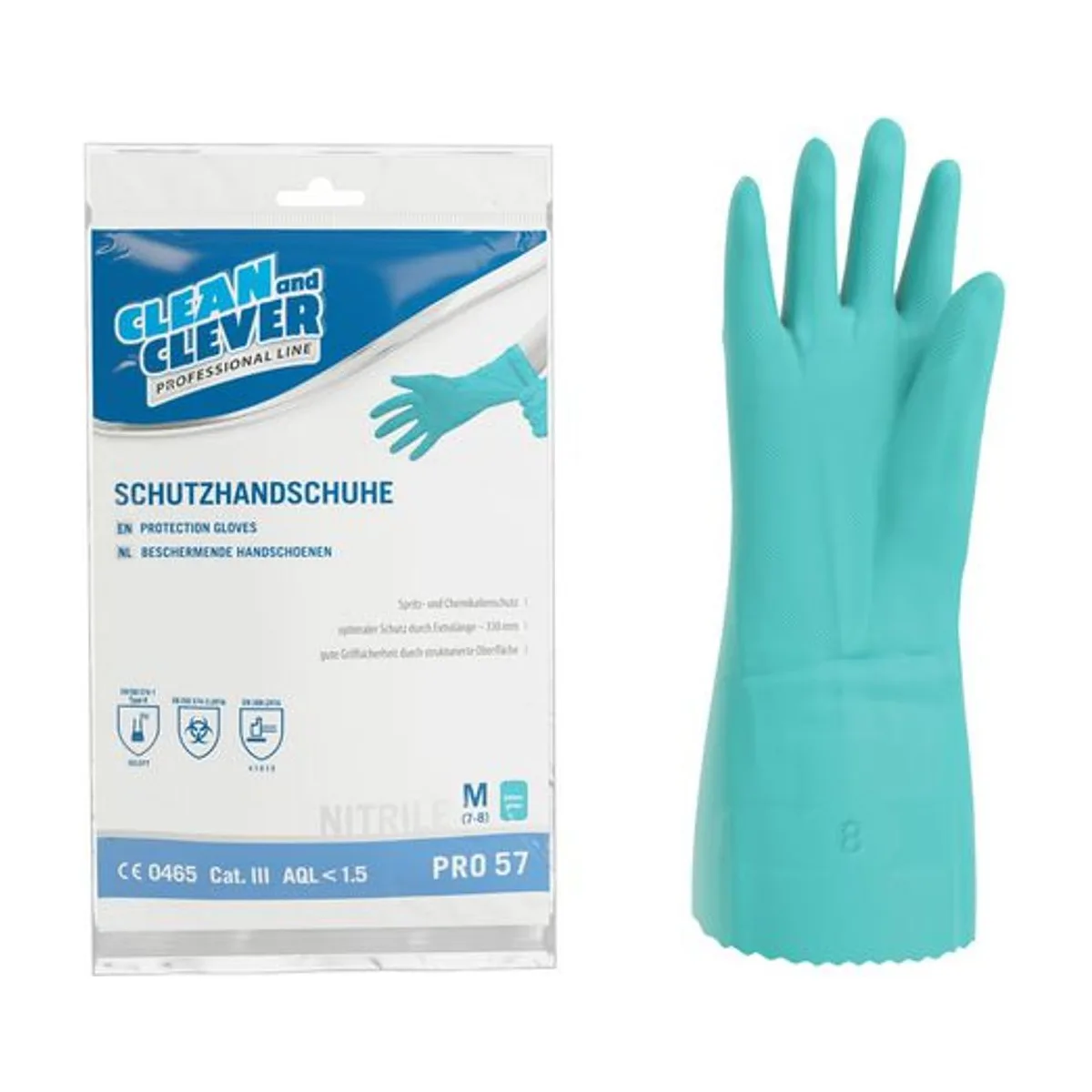 PRO57 Nitrilhandschuh Gr. M, 1 Paar – CLEAN and CLEVER PROFESSIONAL – Nitril