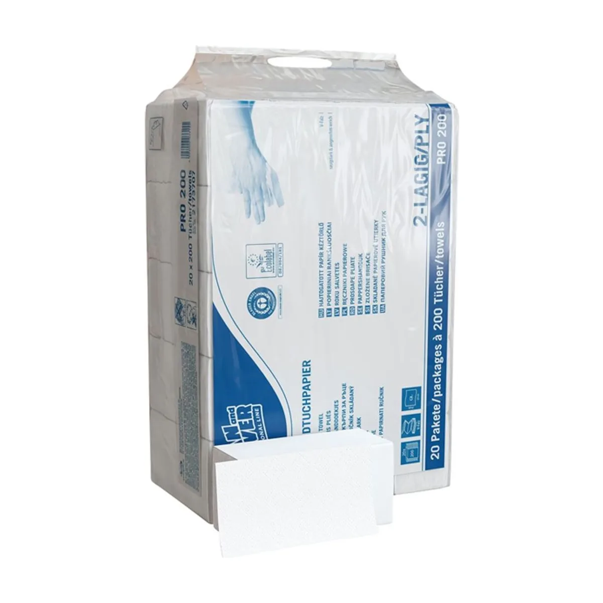 PRO200 Falthandtuch - V - Falz – CLEAN and CLEVER PROFESSIONAL – V-Falz