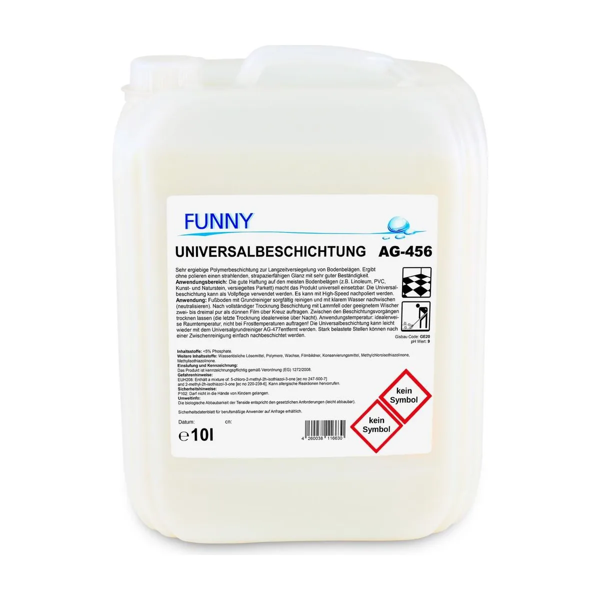 Funny Universalbeschichtung zur Langzeitversiegelung, 10 Liter – FUNNY – Bodenreiniger