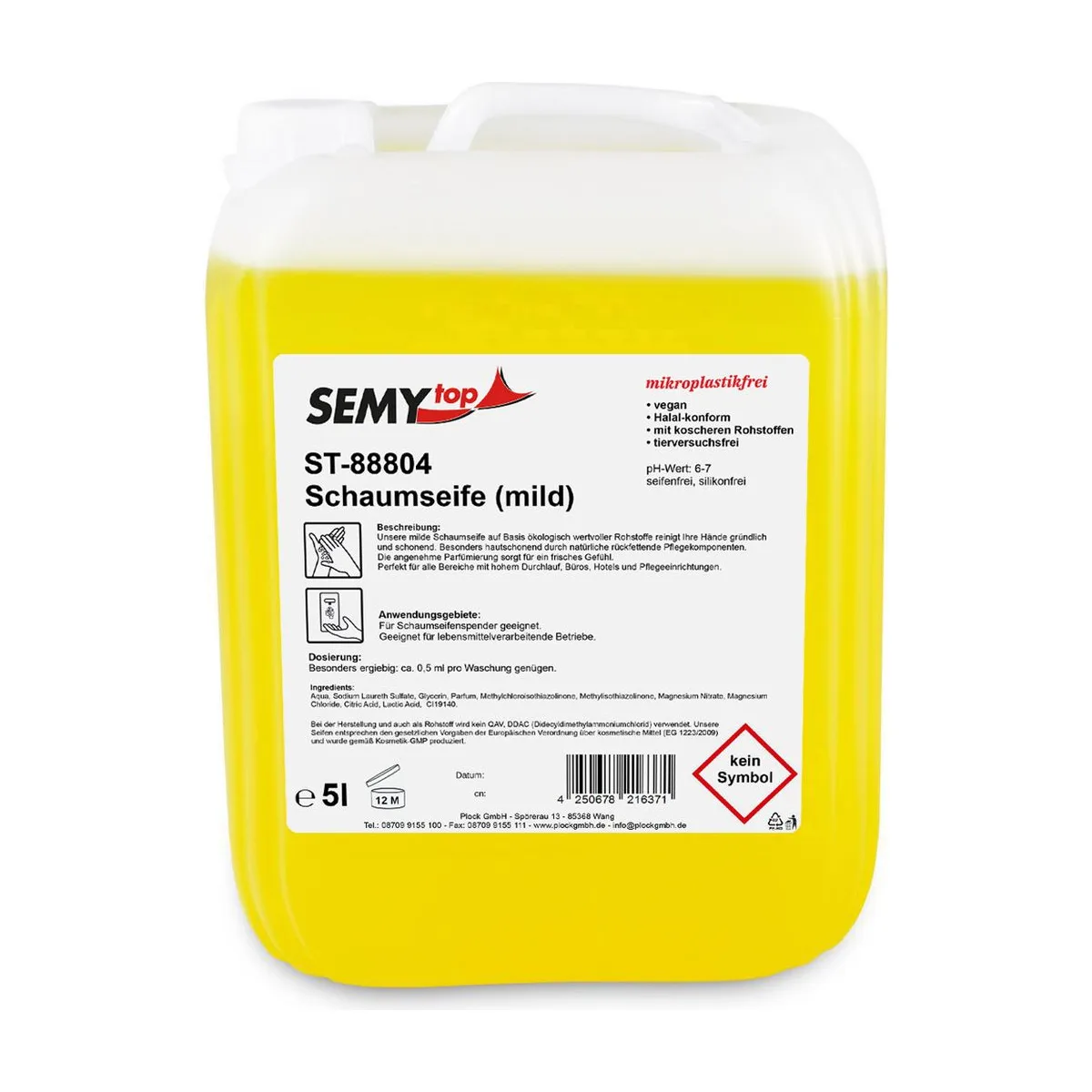 Schaumseife, gelb, 5 Liter – SemyTop – Flüssigseife