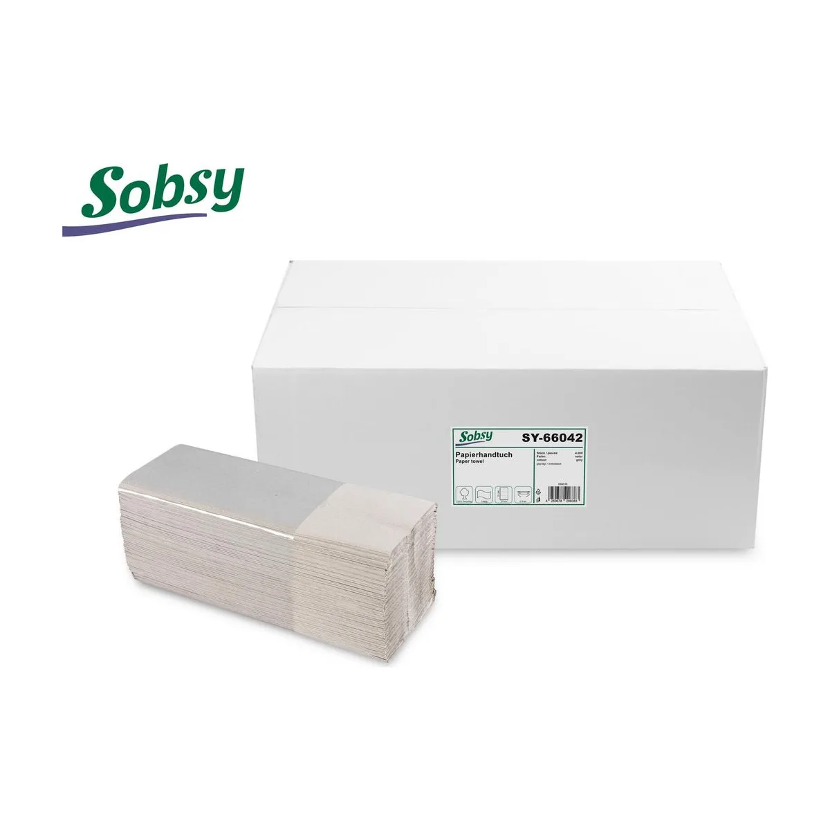 Sobsy Papierhandtuch 25x31 cm 1-lg, natur – Sobsy – C-Falz
