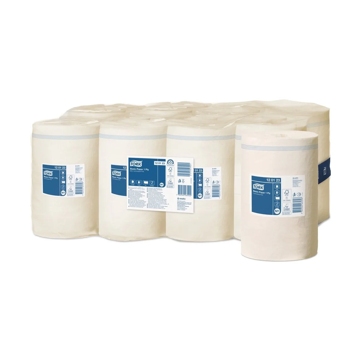 Tork Standard-Papierwischtücher mit Innenabrollung Weiß M1 - 11 Rollen – Tork – Innenabrollung Mini