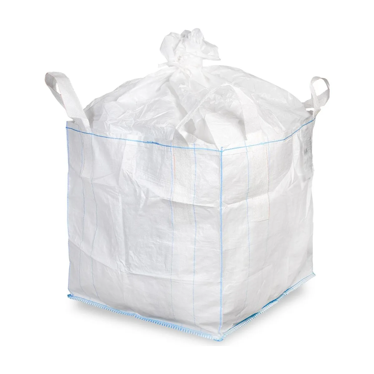 PP Big Bag mit Schürze, weiß, 90x90x90cm, SWL 1000kg – SemyTop – Big Bags