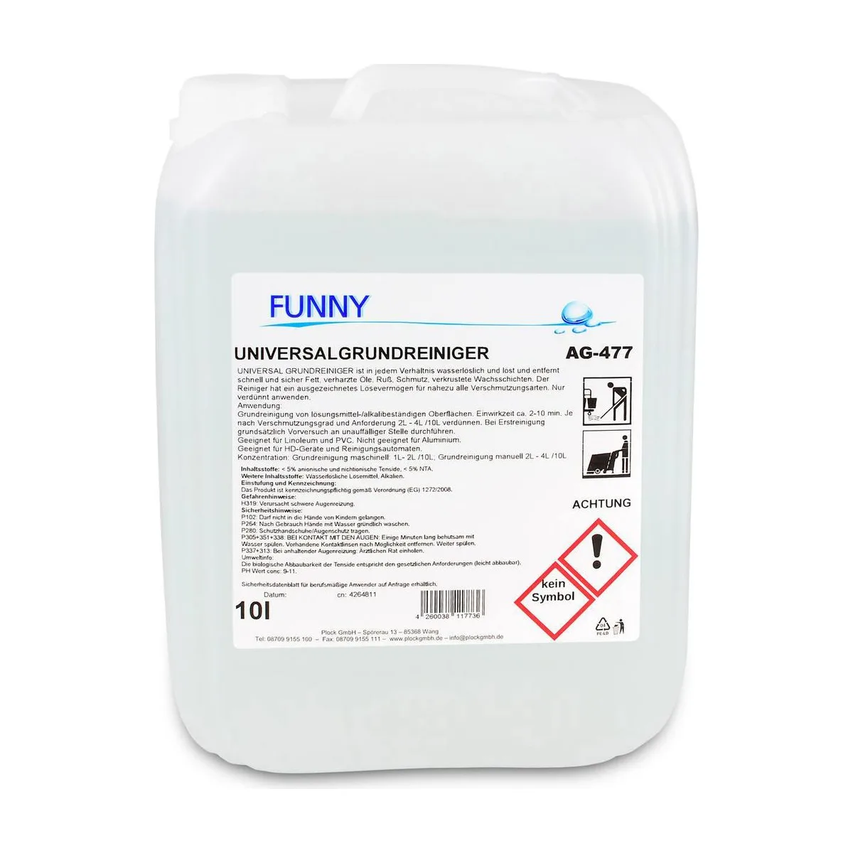 Funny Universalgrundreiniger, fettlösend, 10 Liter – FUNNY – Bodenreiniger