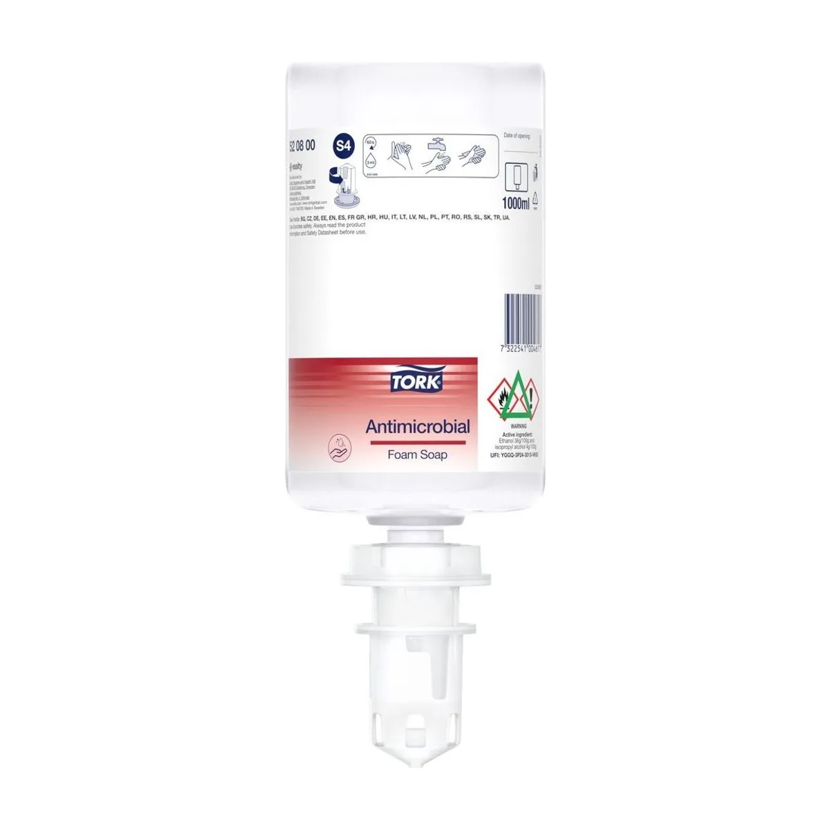 Tork Schaumseife zur Händedekontamination S4 – 6 × 1 Liter – Transparent