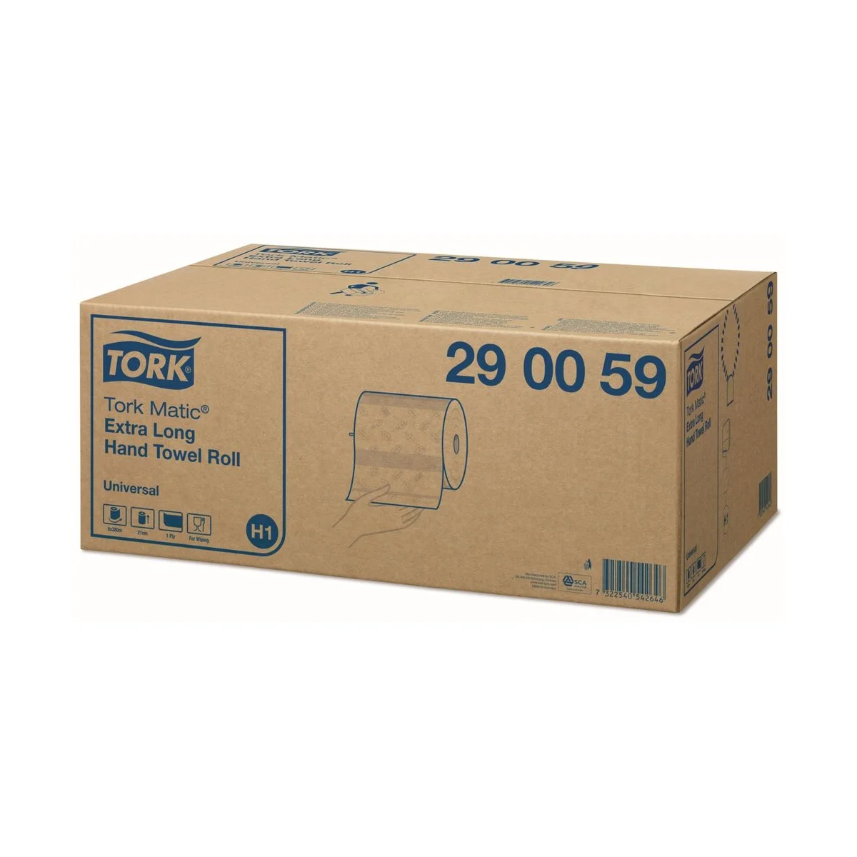 Tork Matic extra-lange Papierhandtuchrollen Weiß H1, 1-lagig – 6 Rollen à 280 m – Tork – Autocut-Rollen